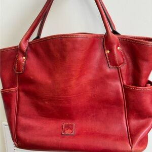🤎Vintage Dooney & Bourke Red Genuine Smooth Leather Shoulder Satchel Bag